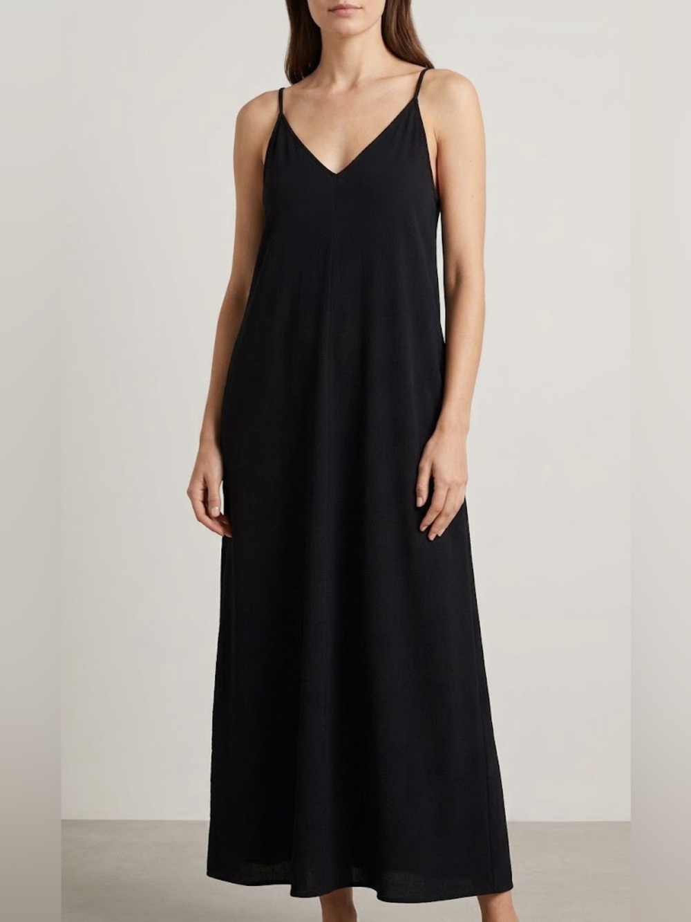 Treasure & Bond - Black V-Neck Strappy Dress with Adjustable Straps